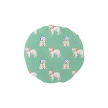 Load image into Gallery viewer, Watercolor Samoyed Puppies Christmas Reusable Shower Caps-Accessories, Christmas, Dog Mom Gifts, Samoyed-Mint Green-ONE SIZE-22