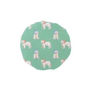 Watercolor Samoyed Puppies Christmas Reusable Shower Caps-Accessories, Christmas, Dog Mom Gifts, Samoyed-Mint Green-ONE SIZE-22