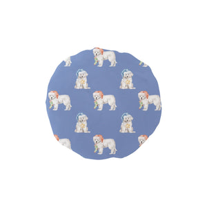 Watercolor Samoyed Puppies Christmas Reusable Shower Caps-Accessories, Christmas, Dog Mom Gifts, Samoyed-Slate Blue-ONE SIZE-20