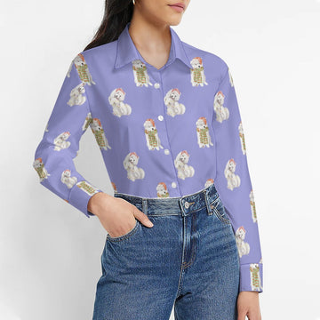 Watercolor Samoyed Puppies Christmas Womens Shirt 32 360x