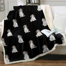 Load image into Gallery viewer, Watercolor Serenade Tricolor King Charles Spaniels Blanket - 8 Colors-Blanket-Bedding, Blankets, Cavalier King Charles Spaniel, Home Decor-15