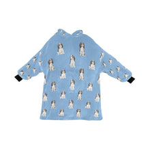 Load image into Gallery viewer, Watercolor Serenade Tricolor King Charles Spaniels Blanket Hoodie-Blanket-Apparel, Blanket Hoodie, Blankets, Cavalier King Charles Spaniel, Dog Mom Gifts-Sky Blue-ONE SIZE-17