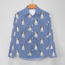 Load image into Gallery viewer, Watercolor Serenade Tricolor King Charles Spaniels Women&#39;s Shirt-Apparel-Apparel, Cavalier King Charles Spaniel, Dog Mom Gifts, Shirt-24