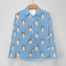 Load image into Gallery viewer, Watercolor Serenade Tricolor King Charles Spaniels Women&#39;s Shirt-Apparel-Apparel, Cavalier King Charles Spaniel, Dog Mom Gifts, Shirt-25