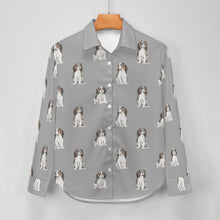 Load image into Gallery viewer, Watercolor Serenade Tricolor King Charles Spaniels Women&#39;s Shirt-Apparel-Apparel, Cavalier King Charles Spaniel, Dog Mom Gifts, Shirt-37