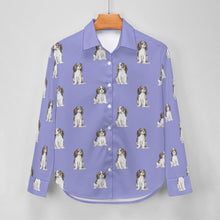 Load image into Gallery viewer, Watercolor Serenade Tricolor King Charles Spaniels Women&#39;s Shirt-Apparel-Apparel, Cavalier King Charles Spaniel, Dog Mom Gifts, Shirt-41