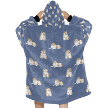 Load image into Gallery viewer, Watercolor Sheltie Collie Puppies Blanket Hoodie-Blanket-Apparel, Blanket Hoodie, Blankets, Dog Mom Gifts, Rough Collie-10