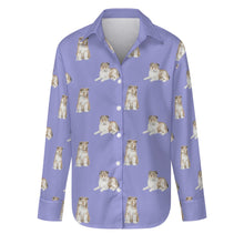 Load image into Gallery viewer, Watercolor Sheltie Collie Puppies Women&#39;s Shirt-Apparel-Apparel, Dog Mom Gifts, Shirt-S-Lavender Purple-32