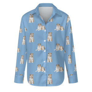 Watercolor Sheltie Collie Puppies Women's Shirt-Apparel-Apparel, Dog Mom Gifts, Shirt-S-Sky Blue-23