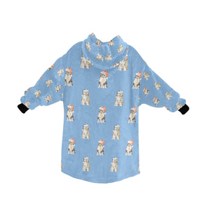 Watercolor Shelties Collies Puppies Christmas Blanket Hoodie-Blanket-Apparel, Blanket Hoodie, Blankets, Dog Mom Gifts, Rough Collie, Shetland Sheepdog-23