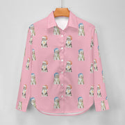 Watercolor Shelties Collies Puppies Christmas Women's Shirt-Apparel-Apparel, Dog Mom Gifts, Rough Collie, Shetland Sheepdog, Shirt, Whippet-10