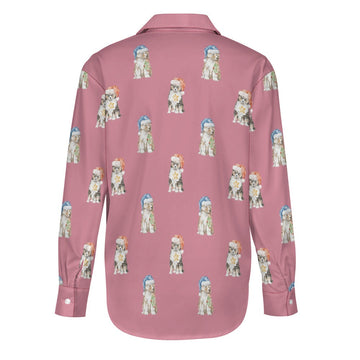 Watercolor Shelties Collies Puppies Christmas Women's Shirt-Apparel-Apparel, Dog Mom Gifts, Rough Collie, Shetland Sheepdog, Shirt, Whippet-19