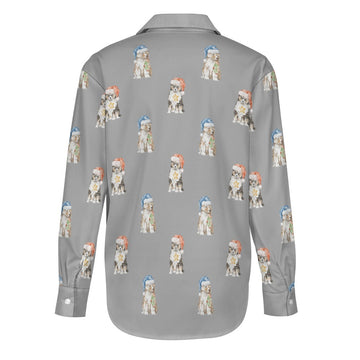 Watercolor Shelties Collies Puppies Christmas Women's Shirt-Apparel-Apparel, Dog Mom Gifts, Rough Collie, Shetland Sheepdog, Shirt, Whippet-38