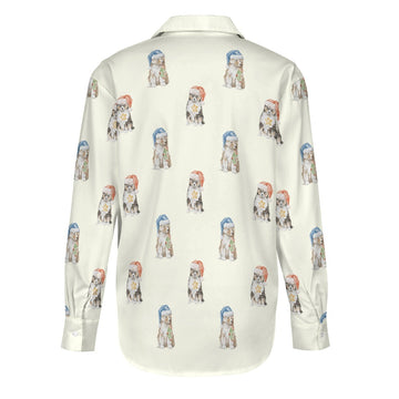 Watercolor Shelties Collies Puppies Christmas Women's Shirt-Apparel-Apparel, Dog Mom Gifts, Rough Collie, Shetland Sheepdog, Shirt, Whippet-6