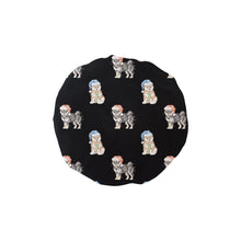 Load image into Gallery viewer, Watercolor Shiba Inu Puppies Christmas Elastic Reusable Shower Caps-Accessories-Accessories, Christmas, Dog Mom Gifts, Shiba Inu-Black-ONE SIZE-17