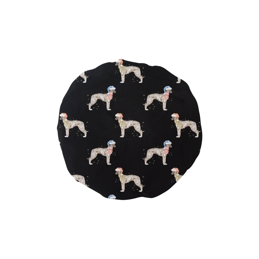 Watercolor Silver Brindle Whippets Christmas Elastic Reusable Shower Caps-Accessories-Accessories, Christmas, Dog Mom Gifts, Greyhound, Whippet-Black-ONE SIZE-17