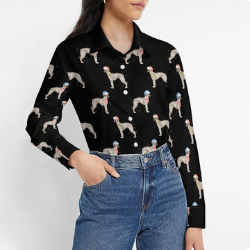 Watercolor Silver Brindle Whippets Christmas Womens Shirt 42 360x