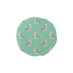 Watercolor Silver Schnauzer Christmas Elastic Reusable Shower Caps-Accessories-Accessories, Christmas, Dog Mom Gifts, Schnauzer-Mint Green-ONE SIZE-13