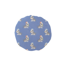 Load image into Gallery viewer, Watercolor Silver Schnauzer Christmas Elastic Reusable Shower Caps-Accessories-Accessories, Christmas, Dog Mom Gifts, Schnauzer-Slate Blue-ONE SIZE-9