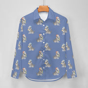 Watercolor Silver Schnauzer Christmas Women's Shirt-Apparel-Apparel, Dog Mom Gifts, Schnauzer, Shirt-32