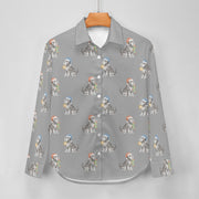 Watercolor Silver Schnauzer Christmas Women's Shirt-Apparel-Apparel, Dog Mom Gifts, Schnauzer, Shirt-39