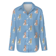 Load image into Gallery viewer, Watercolor Smooth Coat Jack Russell Terriers Christmas Women&#39;s Shirt-Apparel-Apparel, Dog Mom Gifts, Jack Russell Terrier, Shirt-S-LightSkyBlue-15