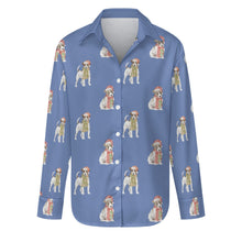 Load image into Gallery viewer, Watercolor Smooth Coat Jack Russell Terriers Christmas Women&#39;s Shirt-Apparel-Apparel, Dog Mom Gifts, Jack Russell Terrier, Shirt-S-CornflowerBlue-19