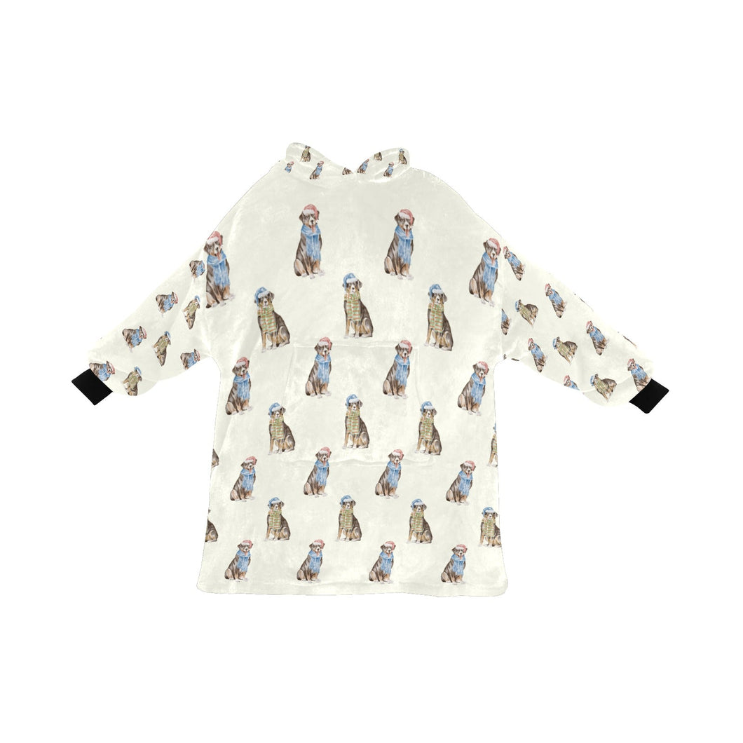 Watercolor Swiss Mountain Dog Christmas Blanket Hoodie-Blanket-Apparel, Blanket Hoodie, Blankets, Dog Mom Gifts, Swiss Mountain Dog-Ivory White-ONE SIZE-13