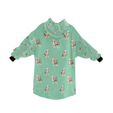 Watercolor Swiss Mountain Dog Puppies Christmas Blanket Hoodie-Blanket-Apparel, Blanket Hoodie, Blankets, Dog Mom Gifts, Swiss Mountain Dog-29