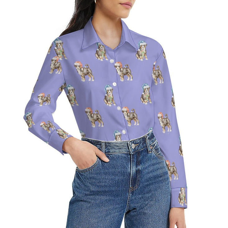 Watercolor Swiss Mountain Dog Puppies Christmas Women's Shirt-Apparel-Apparel, Dog Mom Gifts, Shirt, Swiss Mountain Dog, Whippet-31