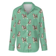 Load image into Gallery viewer, Watercolor Swiss Mountain Dog Puppies Women&#39;s Shirt-Apparel-Apparel, Dog Mom Gifts, Shirt, Swiss Mountain Dog-S-Mint Green-29