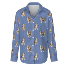 Load image into Gallery viewer, Watercolor Swiss Mountain Dog Puppies Women&#39;s Shirt-Apparel-Apparel, Dog Mom Gifts, Shirt, Swiss Mountain Dog-S-Slate Blue-27