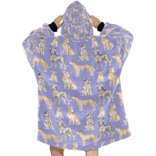 Load image into Gallery viewer, Watercolor Symphony Australian Blue Heeler Blanket Hoodie-26