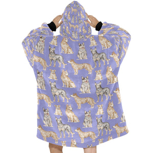 Watercolor Symphony Australian Blue Heeler Blanket Hoodie-26