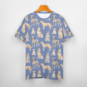 Watercolor Symphony Australian Blue Heeler Women's Cotton T-Shirt-22