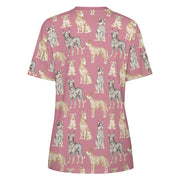 Watercolor Symphony Australian Blue Heeler Women's Cotton T-Shirt-9