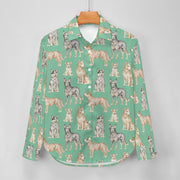Watercolor Symphony Australian Blue Heeler Women's Shirt-29