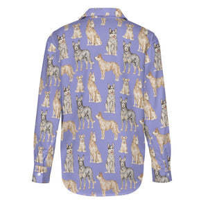 Watercolor Symphony Australian Blue Heeler Women's Shirt-36