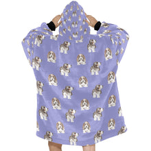 Load image into Gallery viewer, Watercolor Symphony Basset Hounds Blanket Hoodie-Apparel-Basset Hound, Blanket Hoodie, Blankets, Dog Mom Gifts-24