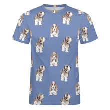 Load image into Gallery viewer, Watercolor Symphony Basset Hounds Men&#39;s Cotton T-Shirt-Apparel-Apparel, Basset Hound, Dog Dad Gifts, T Shirt-18