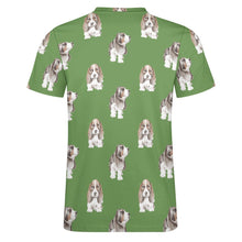 Load image into Gallery viewer, Watercolor Symphony Basset Hounds Men&#39;s Cotton T-Shirt-Apparel-Apparel, Basset Hound, Dog Dad Gifts, T Shirt-19