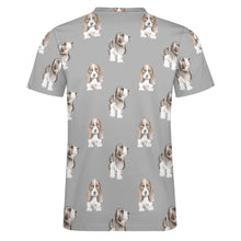 Load image into Gallery viewer, Watercolor Symphony Basset Hounds Men&#39;s Cotton T-Shirt-Apparel-Apparel, Basset Hound, Dog Dad Gifts, T Shirt-20