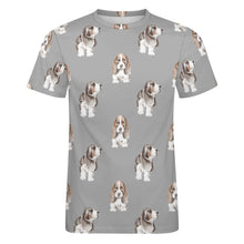 Load image into Gallery viewer, Watercolor Symphony Basset Hounds Men&#39;s Cotton T-Shirt-Apparel-Apparel, Basset Hound, Dog Dad Gifts, T Shirt-21