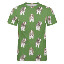 Load image into Gallery viewer, Watercolor Symphony Basset Hounds Men&#39;s Cotton T-Shirt-Apparel-Apparel, Basset Hound, Dog Dad Gifts, T Shirt-25