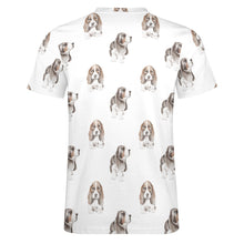 Load image into Gallery viewer, Watercolor Symphony Basset Hounds Men&#39;s Cotton T-Shirt-Apparel-Apparel, Basset Hound, Dog Dad Gifts, T Shirt-8