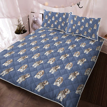 Load image into Gallery viewer, Watercolor Symphony Basset Hounds Quilted Bedding Set-Bedding-Basset Hound, Bedding, Blankets, Home Decor-12