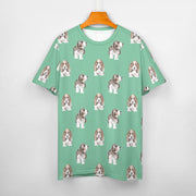 Watercolor Symphony Basset Hounds Women's Cotton T-Shirt-Apparel-Apparel, Basset Hound, Dog Mom Gifts, T Shirt-29