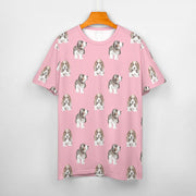 Watercolor Symphony Basset Hounds Women's Cotton T-Shirt-Apparel-Apparel, Basset Hound, Dog Mom Gifts, T Shirt-7