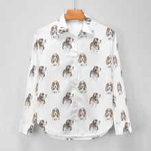 Load image into Gallery viewer, Watercolor Symphony Basset Hounds Women&#39;s Shirt-Apparel-Apparel, Basset Hound, Dog Mom Gifts, Shirt-5