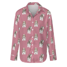 Load image into Gallery viewer, Watercolor Symphony Basset Hounds Women&#39;s Shirt-Apparel-Apparel, Basset Hound, Dog Mom Gifts, Shirt-S-PaleVioletRed-13